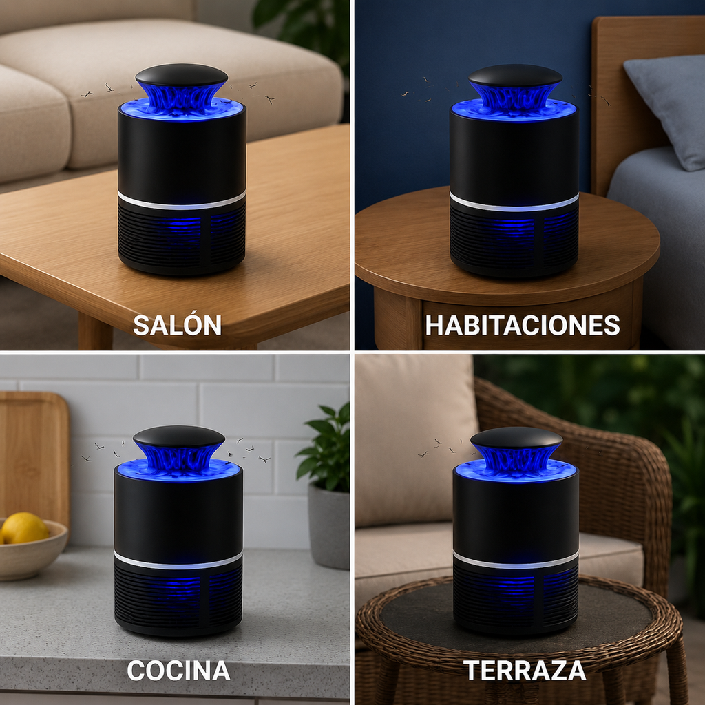Lámpara antimosquitos por succión